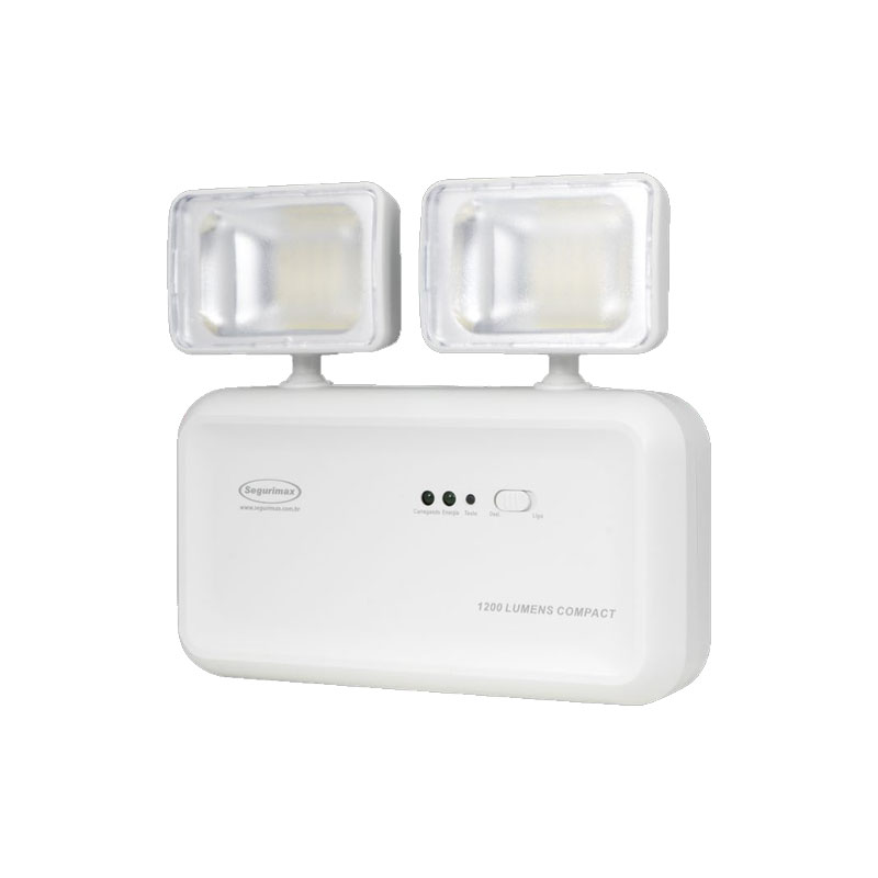 Iluminação de Emergência LED Autônoma 1200 Lúmens 2 Faróis Compact